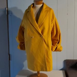 Shein mustard yellow jacket puff sleeves M Medium